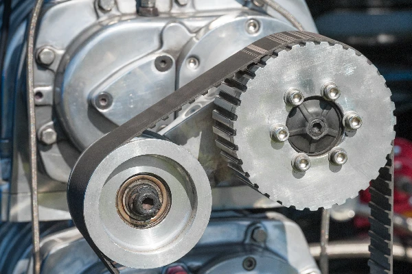 engine timing belt up close  