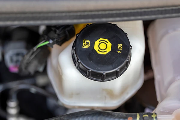 Top of a vehicle's brake fluid container
