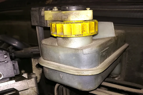 Dirty brake fluid container 
